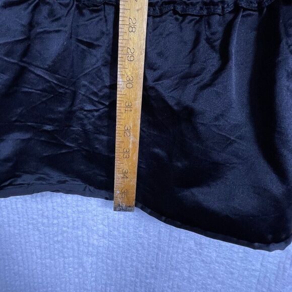 Poleci Black Scoop Neck Sleeveless Racerback Ruffle Tiered Silk Dress Size 4 - Picture 8 of 8